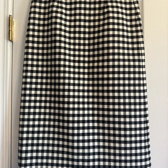 Balenciaga Black and White Gingham A-Line Skirt